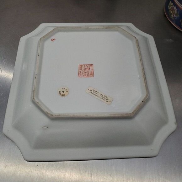 Bonsai Medallion Plate w/ 4 rice bowls Macau - Picture 7 of 9